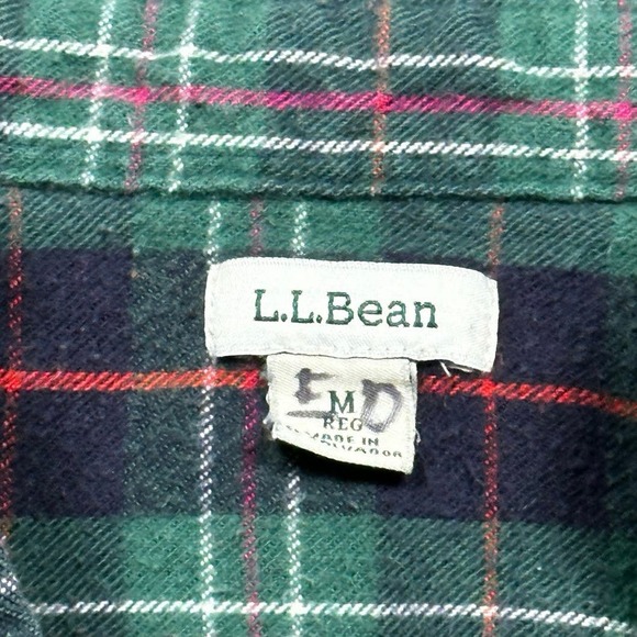 Vintage LL Bean Green Flannel Shirt - Picture 5 of 5